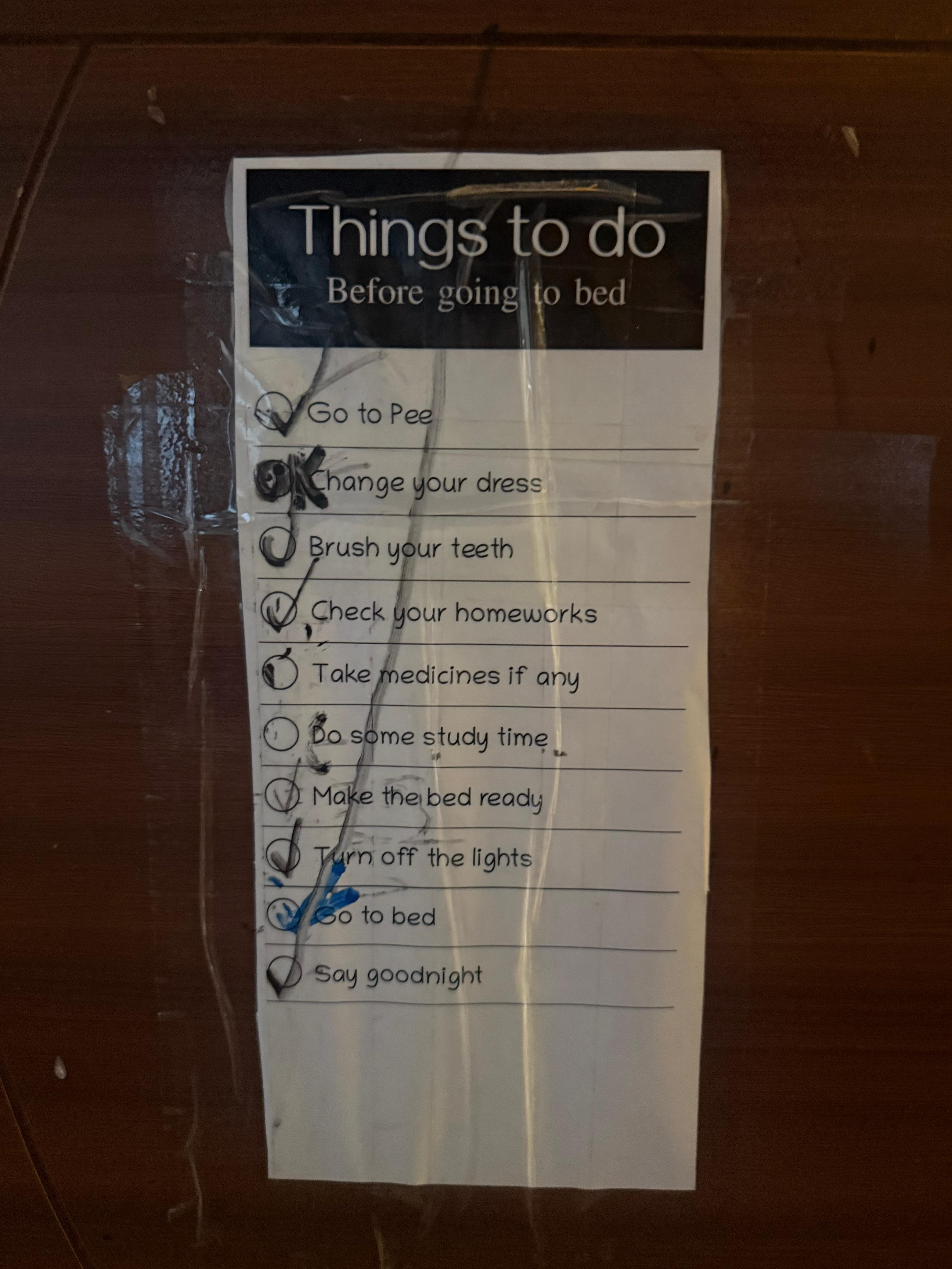 Child learning with a checklist